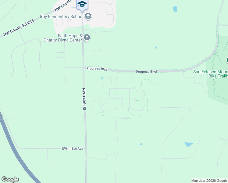 map of restaurants, bars, coffee shops, grocery stores, and more near 12568 Northwest 138th Drive in Alachua