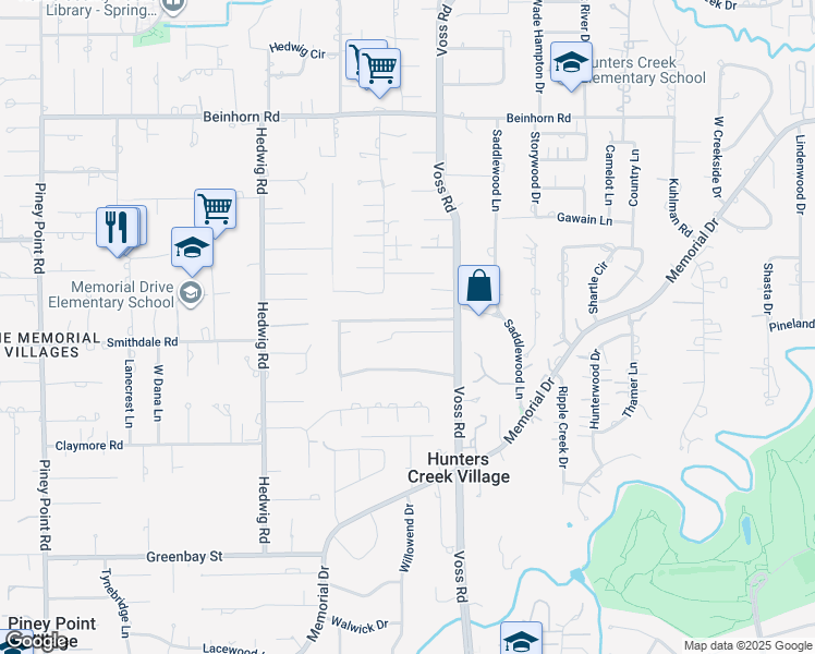 map of restaurants, bars, coffee shops, grocery stores, and more near 10829 Long Shadow Lane in Houston