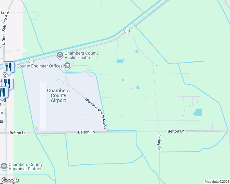 map of restaurants, bars, coffee shops, grocery stores, and more near 516 Ln 2 in Anahuac