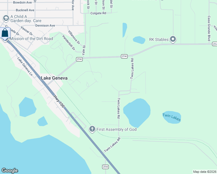 map of restaurants, bars, coffee shops, grocery stores, and more near 7780 Twin Lakes Road in Keystone Heights