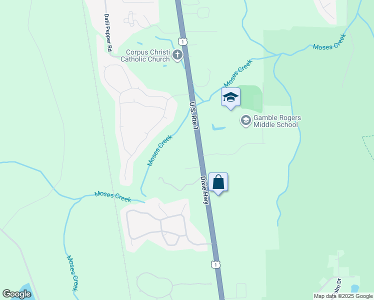 map of restaurants, bars, coffee shops, grocery stores, and more near 6255 Dixie Highway in St. Augustine