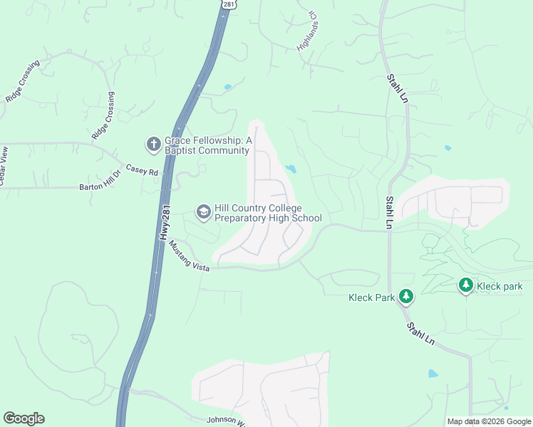map of restaurants, bars, coffee shops, grocery stores, and more near 3778 Chicory Bend in Bulverde