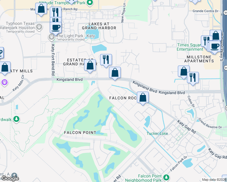map of restaurants, bars, coffee shops, grocery stores, and more near 24511 Eagle Haven Drive in Katy