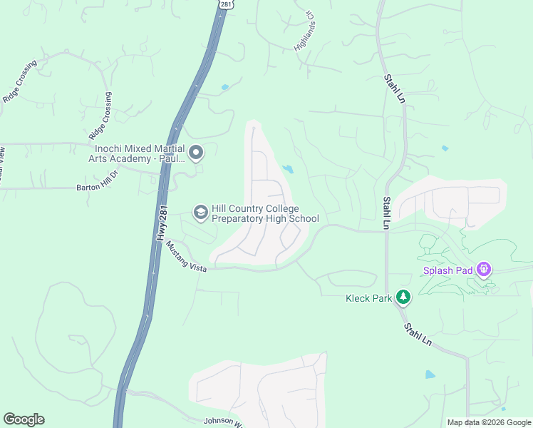 map of restaurants, bars, coffee shops, grocery stores, and more near 3778 Chicory Bend in Bulverde