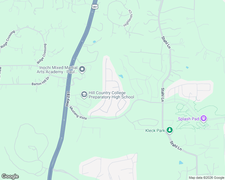 map of restaurants, bars, coffee shops, grocery stores, and more near 3778 Chicory Bend in Bulverde