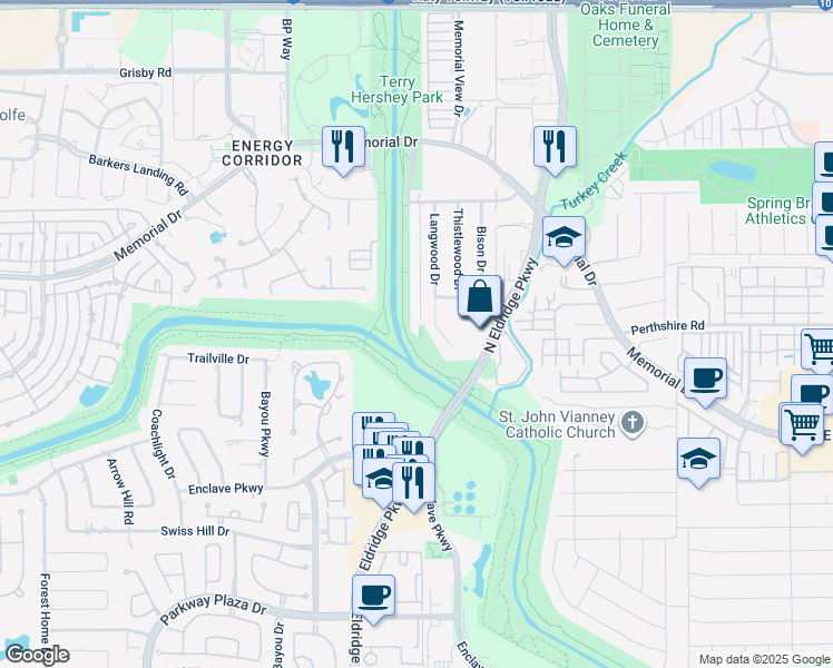map of restaurants, bars, coffee shops, grocery stores, and more near 700 Memorial Mews Street in Houston