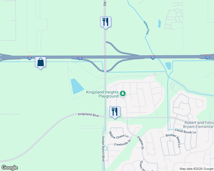 map of restaurants, bars, coffee shops, grocery stores, and more near 1028 Blue Beech Lane in Brookshire