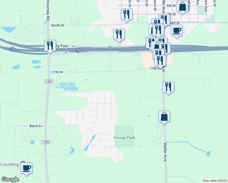 map of restaurants, bars, coffee shops, grocery stores, and more near 2096 Saras Way in Brookshire