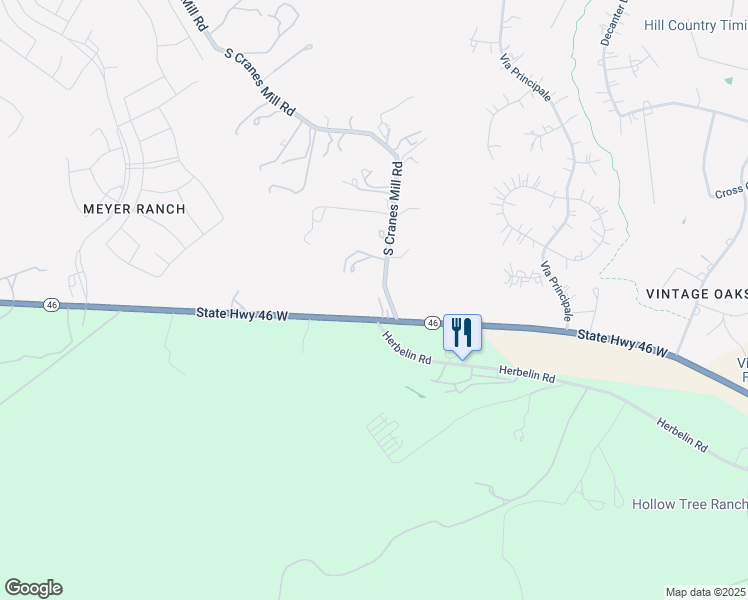 map of restaurants, bars, coffee shops, grocery stores, and more near 8950 Texas 46 in New Braunfels