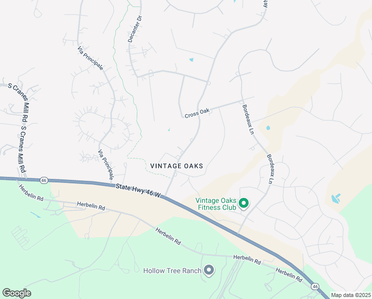 map of restaurants, bars, coffee shops, grocery stores, and more near 1217 Vintage Way in New Braunfels