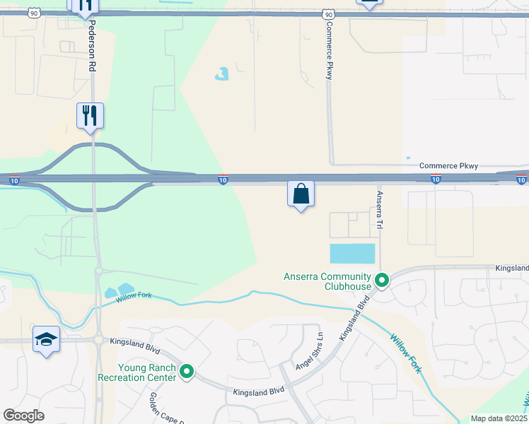 map of restaurants, bars, coffee shops, grocery stores, and more near 27987 Interstate 10 Frontage Road in Katy