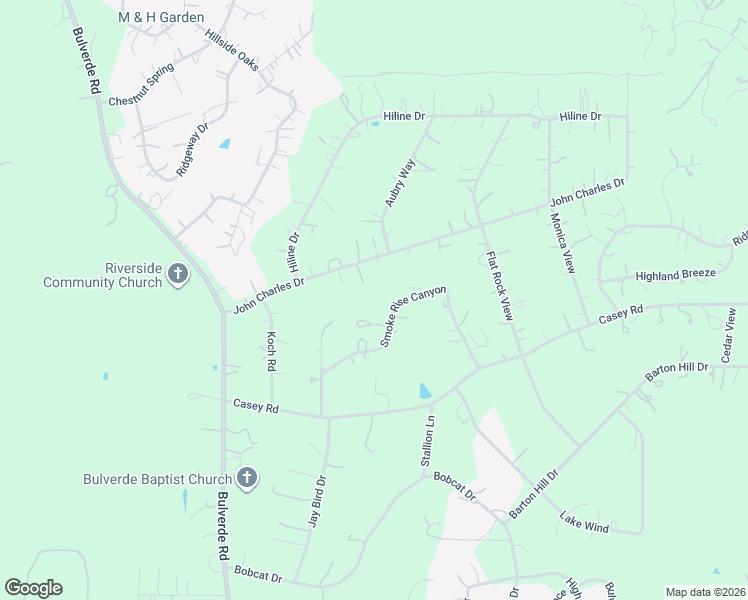 map of restaurants, bars, coffee shops, grocery stores, and more near 2290 John Charles Road in Bulverde