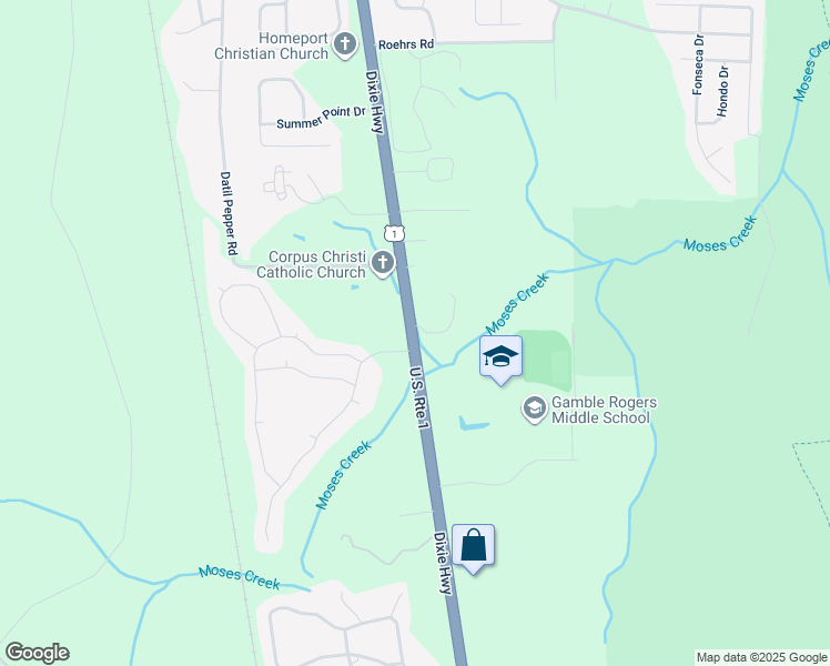 map of restaurants, bars, coffee shops, grocery stores, and more near 6060 Dixie Highway in St. Augustine