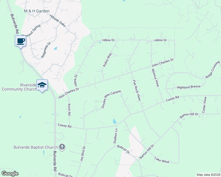 map of restaurants, bars, coffee shops, grocery stores, and more near 2465 Smoke Rise Canyon in Bulverde