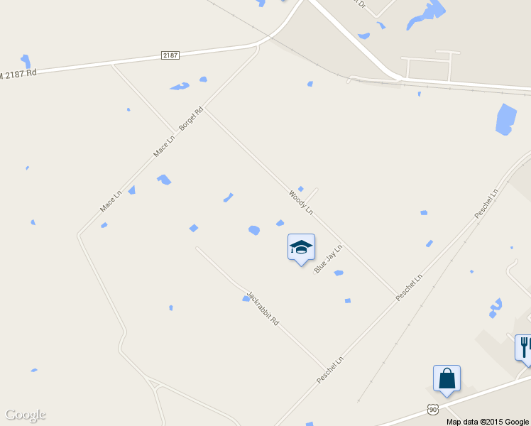 map of restaurants, bars, coffee shops, grocery stores, and more near 1713 Woody Lane in Sealy