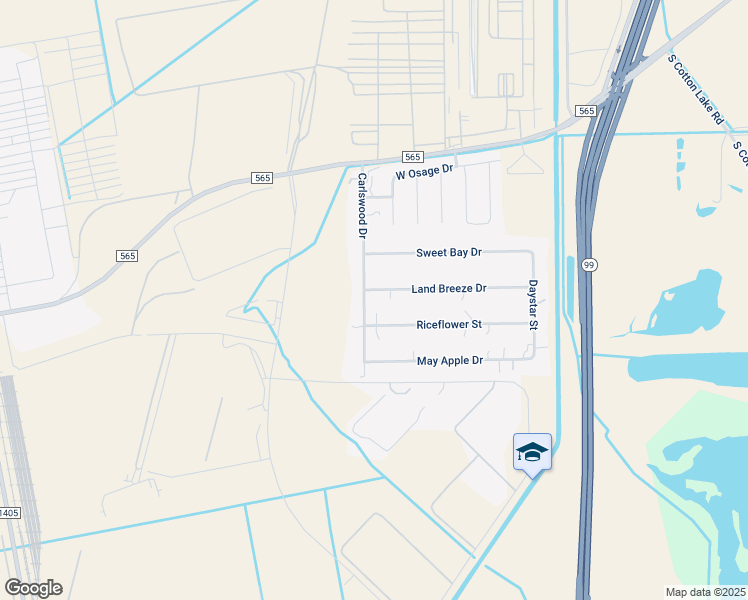 map of restaurants, bars, coffee shops, grocery stores, and more near 17010 Carlswood Street in Baytown