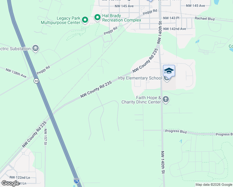 map of restaurants, bars, coffee shops, grocery stores, and more near 14502 Northwest 132 Place in Alachua