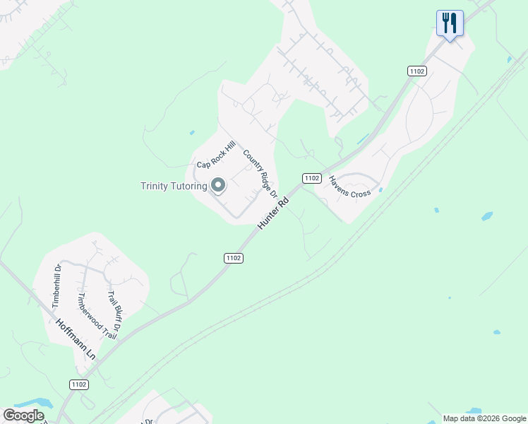 map of restaurants, bars, coffee shops, grocery stores, and more near 2667 Country Ledge Drive in New Braunfels