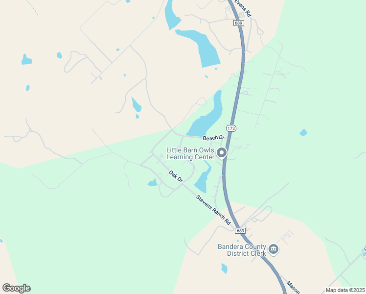 map of restaurants, bars, coffee shops, grocery stores, and more near 177 Oak Drive in Bandera
