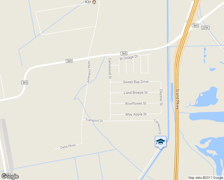 map of restaurants, bars, coffee shops, grocery stores, and more near 17010 Carlswood Street in Baytown