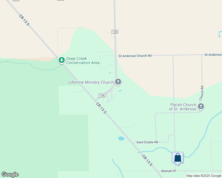 map of restaurants, bars, coffee shops, grocery stores, and more near 2780 County Road 13A in Elkton