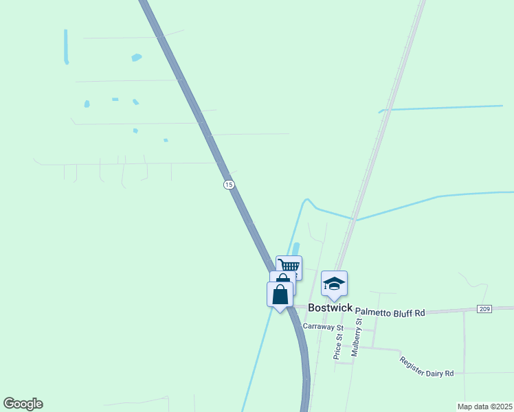 map of restaurants, bars, coffee shops, grocery stores, and more near 1136 U.S. 17 in Palatka