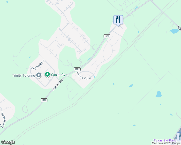 map of restaurants, bars, coffee shops, grocery stores, and more near 5685 Cross Over Road in New Braunfels