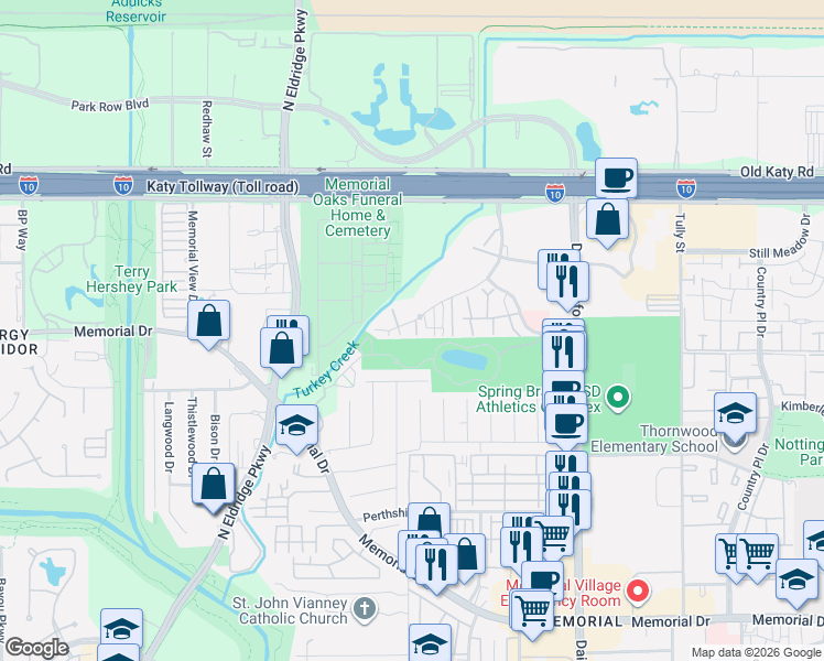 map of restaurants, bars, coffee shops, grocery stores, and more near 840 Threadneedle Street in Houston