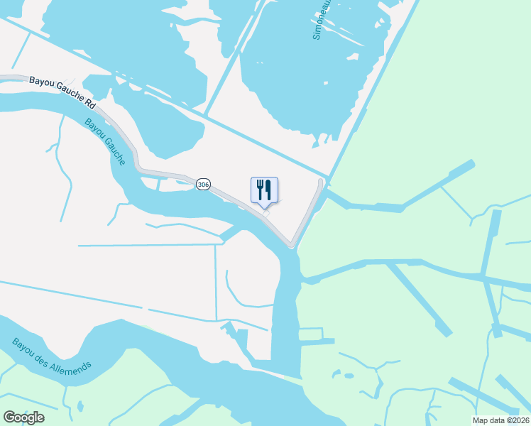 map of restaurants, bars, coffee shops, grocery stores, and more near 4405 Bayou Gauche Road in Des Allemands