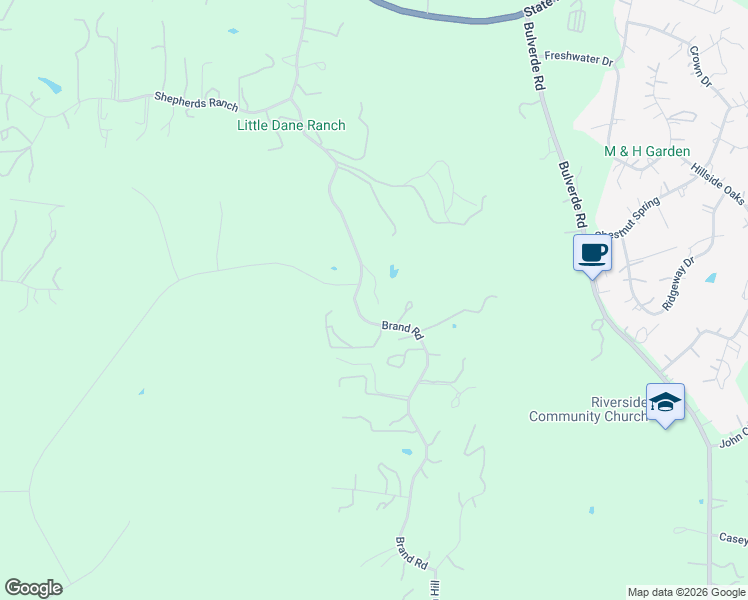 map of restaurants, bars, coffee shops, grocery stores, and more near 1051 Brand Road in Bulverde