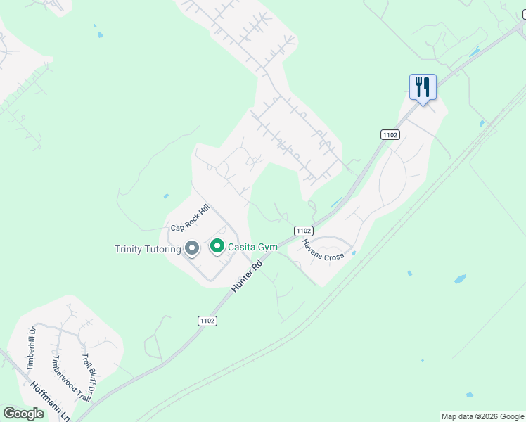 map of restaurants, bars, coffee shops, grocery stores, and more near 1321 Winding Way in New Braunfels