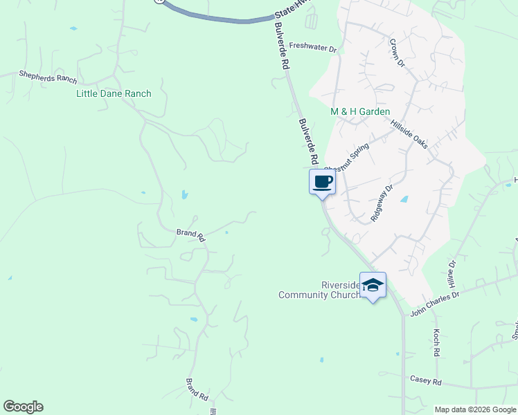 map of restaurants, bars, coffee shops, grocery stores, and more near 1365 Brand Road in Bulverde