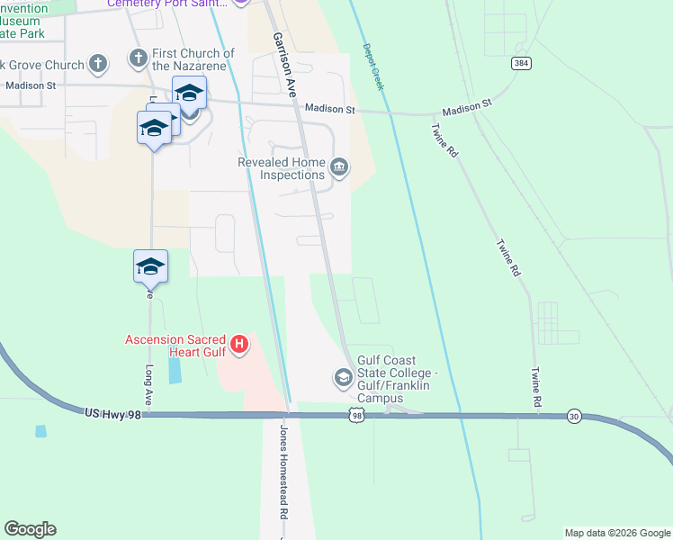 map of restaurants, bars, coffee shops, grocery stores, and more near 3511 Garrison Avenue in Port Saint Joe