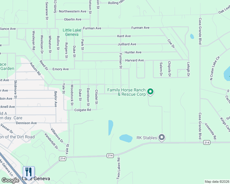 map of restaurants, bars, coffee shops, grocery stores, and more near 7247 Oxford Street in Keystone Heights
