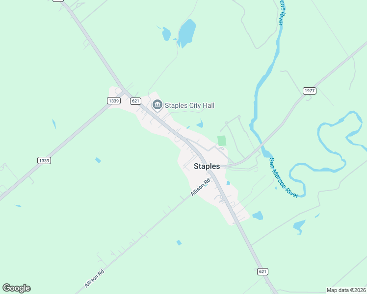 map of restaurants, bars, coffee shops, grocery stores, and more near 9820 Farm to Market Road 621 in Martindale