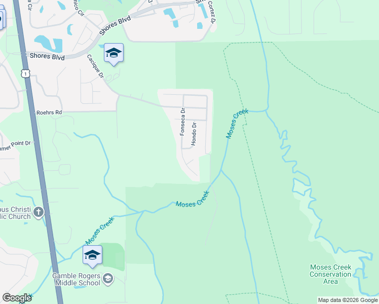 map of restaurants, bars, coffee shops, grocery stores, and more near 104 Tinto Way in St. Augustine