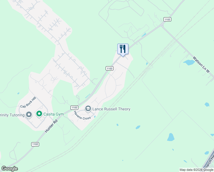 map of restaurants, bars, coffee shops, grocery stores, and more near 6023 Ballast Trail in New Braunfels