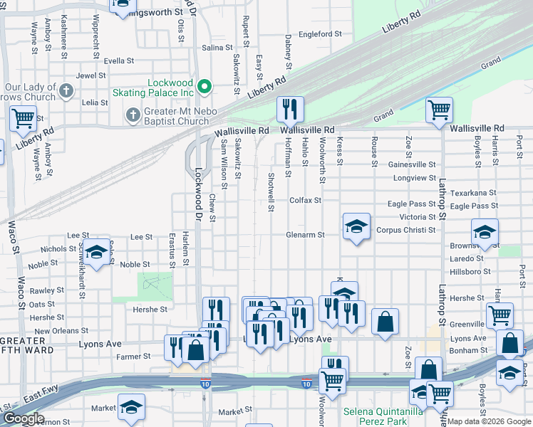 map of restaurants, bars, coffee shops, grocery stores, and more near 337 Shotwell Street in Houston