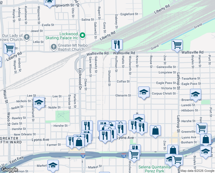 map of restaurants, bars, coffee shops, grocery stores, and more near 337 Shotwell Street in Houston