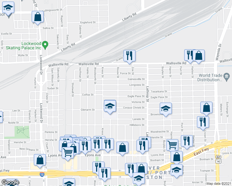 map of restaurants, bars, coffee shops, grocery stores, and more near 312 Rouse Street in Houston