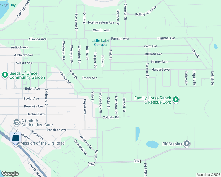 map of restaurants, bars, coffee shops, grocery stores, and more near 7227 Duke Street in Keystone Heights