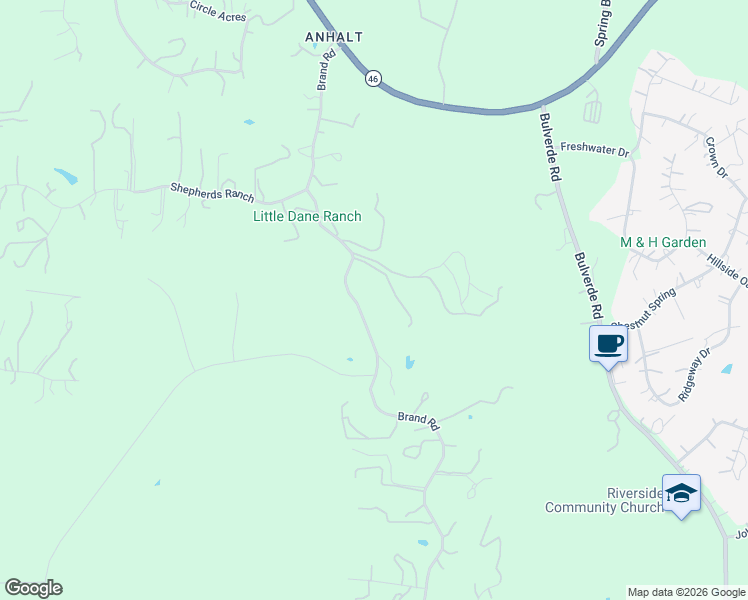 map of restaurants, bars, coffee shops, grocery stores, and more near 771 Brand Road in Bulverde
