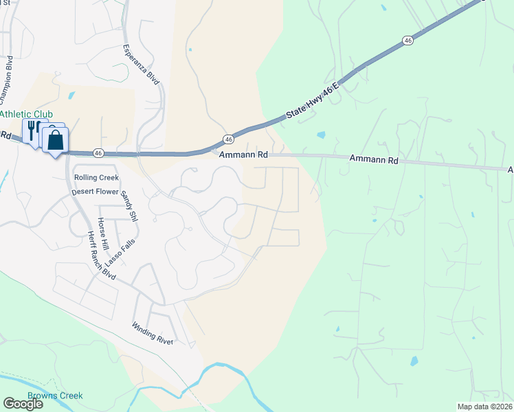 map of restaurants, bars, coffee shops, grocery stores, and more near 119 Cinnamon Creek in Boerne