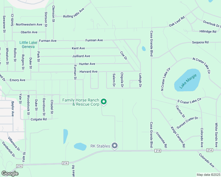 map of restaurants, bars, coffee shops, grocery stores, and more near 7287 Lehigh Drive in Keystone Heights
