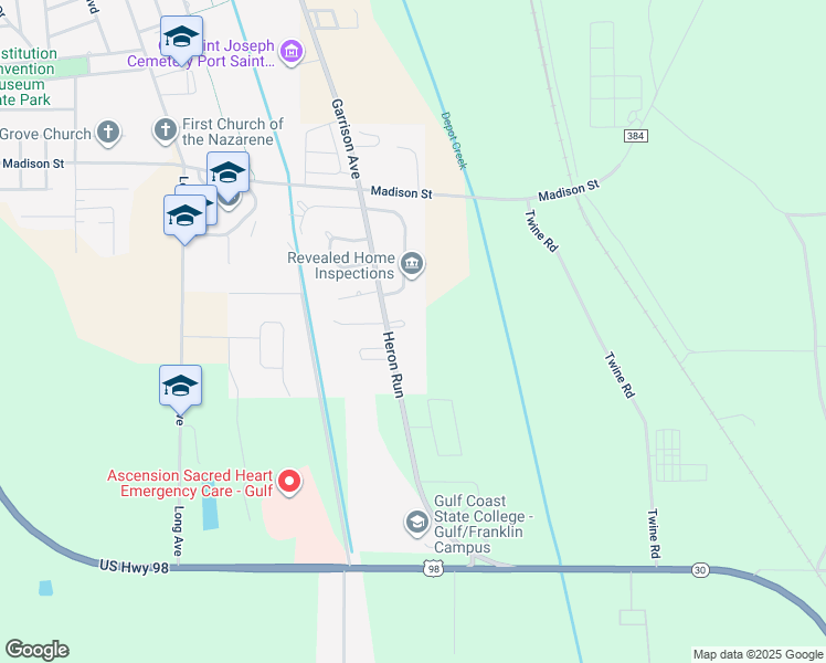 map of restaurants, bars, coffee shops, grocery stores, and more near 111 Saunders Circle in Port Saint Joe