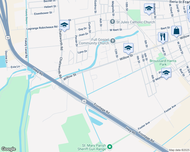 map of restaurants, bars, coffee shops, grocery stores, and more near Willow Cir Dr in Franklin