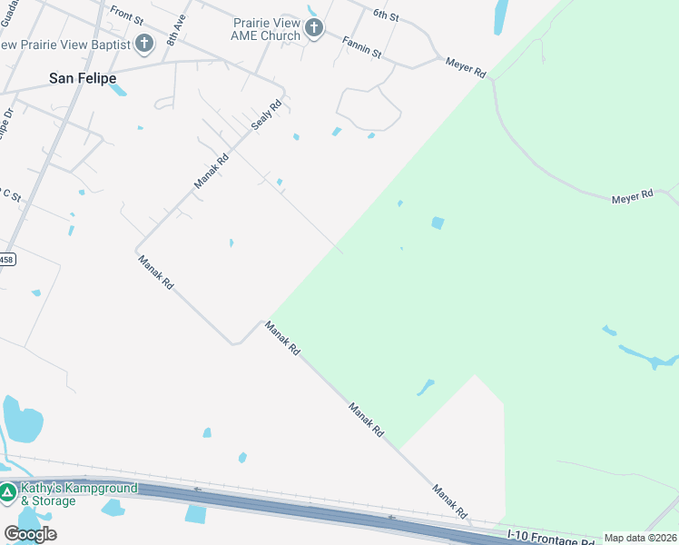 map of restaurants, bars, coffee shops, grocery stores, and more near 2378 Skrivanek Road in Sealy