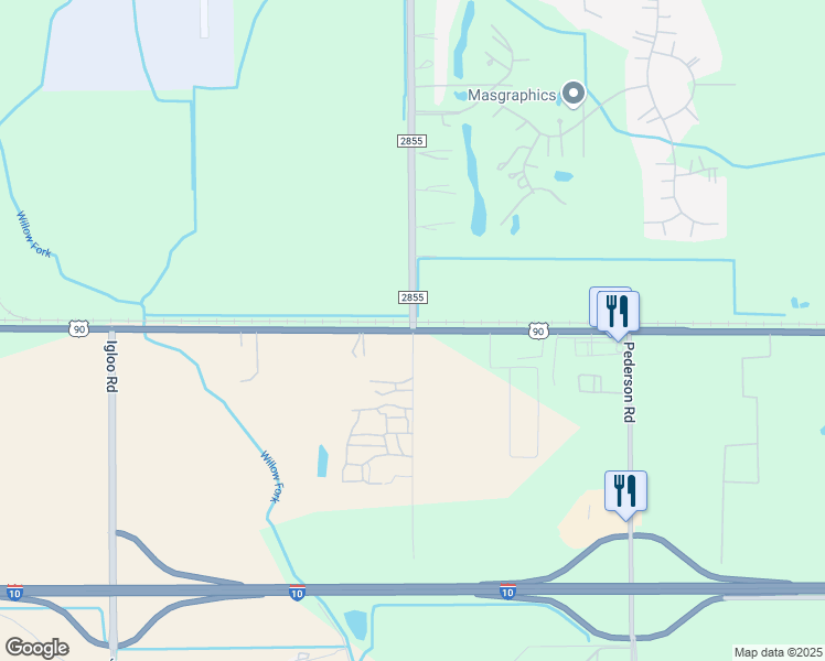 map of restaurants, bars, coffee shops, grocery stores, and more near in Waller County