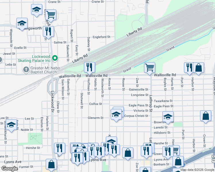 map of restaurants, bars, coffee shops, grocery stores, and more near 6306 Gainesville Street in Houston