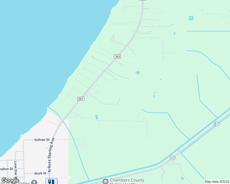 map of restaurants, bars, coffee shops, grocery stores, and more near 1444 Farm to Market Road 563 in Anahuac